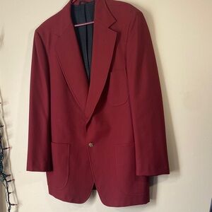 Classic Red Men's Blazer Tailored Wool 46S